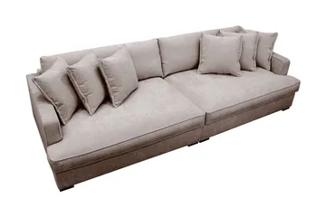 Rossita Lyx 4-personers Ekstra Dyb Sofa i Chenille - Trenza 08, Grå/Brun Chenille - Møbler - Sofaer - 4 personers sofa