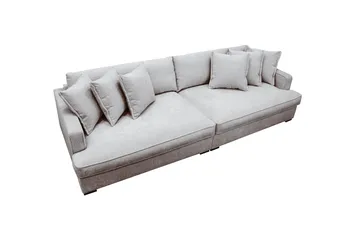 Rossita Lyx 4-personers Ekstra Dyb Sofa i Chenille - Trenza 08, Grå/Brun Chenille - Møbler - Sofaer - 4 personers sofa