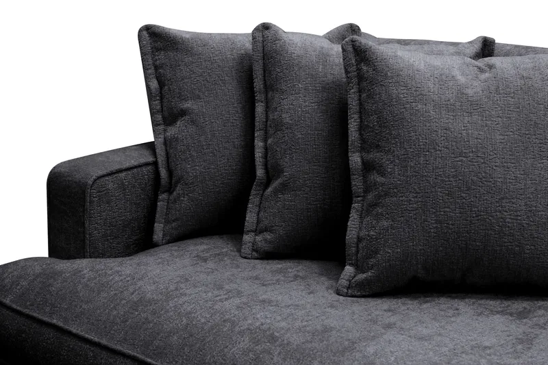 Rossita Lyx 4-personers Ekstra Dyb Sofa i Chenille - Sort - Møbler - Sofaer - 4 personers sofa