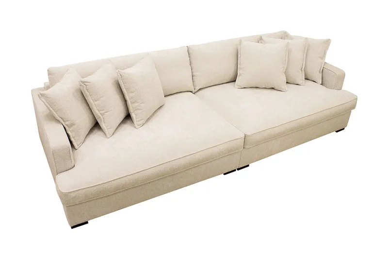 Rossita Lyx 4-personers Ekstra Dyb Sofa i Chenille - Beige - Møbler - Sofaer - 4 personers sofa