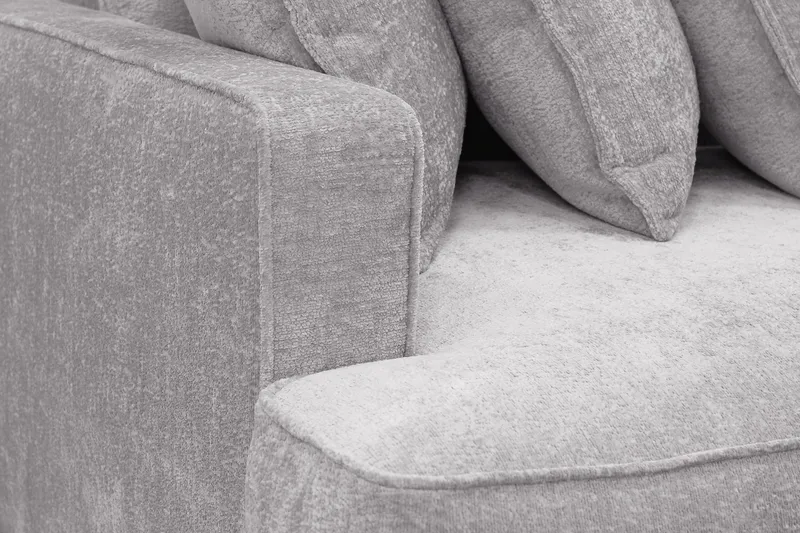 Rossita Lyx 4-personers Ekstra Dyb Sofa i Chenille - Grå - Møbler - Sofaer - 4 personers sofa