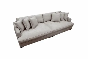 Rossita Lyx 4-personers Ekstra Dyb Sofa i Chenille - Trenza 08, Grå/Brun Chenille - Møbler - Sofaer - 4 personers sofa
