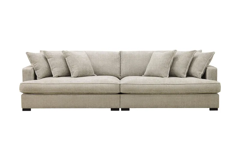 Rossita Lyx 4-personers Ekstra Dyb Sofa i Chenille - Grå / Beige - Møbler - Sofaer - 4 personers sofa