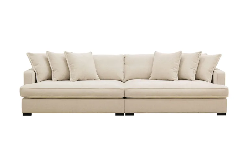 Rossita Lyx 4-personers Ekstra Dyb Sofa i Chenille - Beige - Møbler - Sofaer - 4 personers sofa