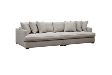 Rossita Lyx 4-personers Ekstra Dyb Sofa i Chenille - Trenza 08, Grå/Brun Chenille - Møbler - Sofaer - 4 personers sofa