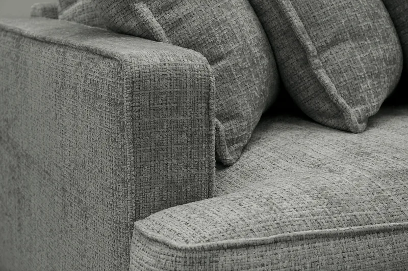 Rossita Lyx 4-personers Ekstra Dyb Sofa i Chenille - Grå - Møbler - Sofaer - 4 personers sofa