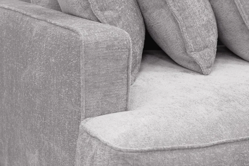 Rossita Lyx 4-personers Ekstra Dyb Sofa i Chenille - Grå - Møbler - Sofaer - 4 personers sofa