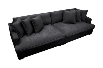 Rossita Lyx 4-personers Ekstra Dyb Sofa i Chenille - Trenza 01, Sort Chenille - Møbler - Sofaer - 4 personers sofa
