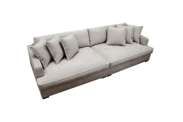 Rossita Lyx 4-personers Ekstra Dyb Sofa i Chenille - Trenza 08, Grå/Brun Chenille - Møbler - Sofaer - 4 personers sofa