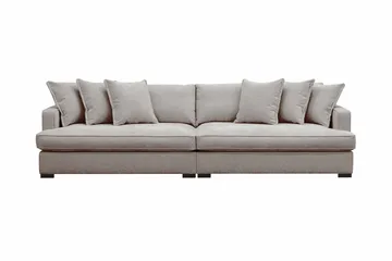 Rossita Lyx 4-personers Ekstra Dyb Sofa i Chenille - Trenza 08, Grå/Brun Chenille - Møbler - Sofaer - 4 personers sofa