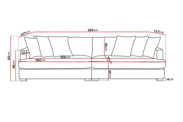 Rossita Lyx 4-personers Ekstra Dyb Sofa i Fløjl - Beige - Møbler - Sofaer - Velour sofaer
