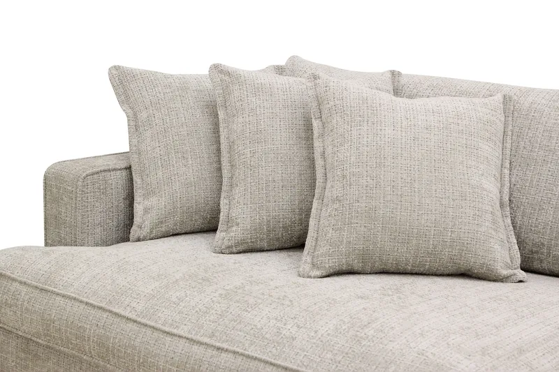 Rossita Lyx 4-personers Ekstra Dyb Sofa i Chenille - Grå / Beige - Møbler - Sofaer - 4 personers sofa