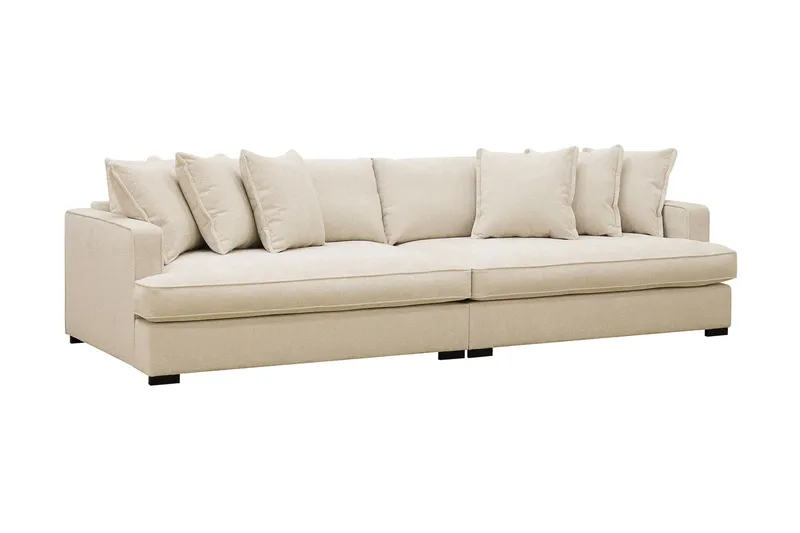 Rossita Lyx 4-personers Ekstra Dyb Sofa i Chenille - Beige - Møbler - Sofaer - 4 personers sofa