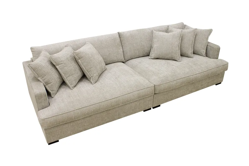 Rossita Lyx 4-personers Ekstra Dyb Sofa i Chenille - Grå / Beige - Møbler - Sofaer - 4 personers sofa