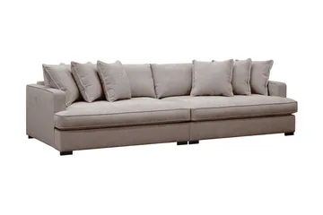 Rossita Lyx 4-personers Ekstra Dyb Sofa i Chenille - Trenza 08, Grå/Brun Chenille - Møbler - Sofaer - 4 personers sofa