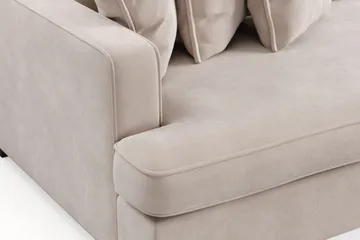 Rossita Lyx 4-personers Ekstra Dyb Sofa i Fløjl - Beige - Møbler - Sofaer - Velour sofaer