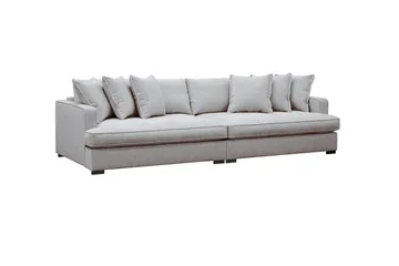 Rossita Lyx 4-personers Ekstra Dyb Sofa i Chenille - Trenza 08, Grå/Brun Chenille - Møbler - Sofaer - 4 personers sofa