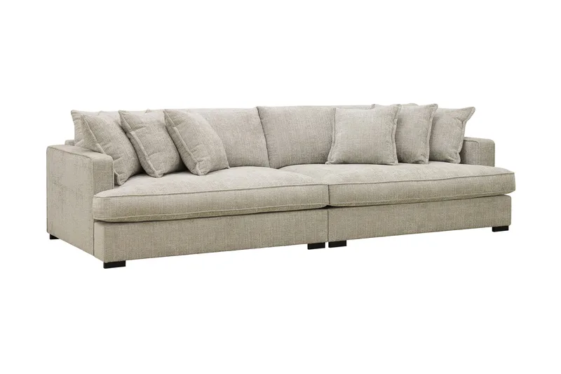 Rossita Lyx 4-personers Ekstra Dyb Sofa i Chenille - Grå / Beige - Møbler - Sofaer - 4 personers sofa
