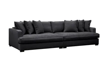 Rossita Lyx 4-personers Ekstra Dyb Sofa i Chenille - Trenza 01, Sort Chenille - Møbler - Sofaer - 4 personers sofa