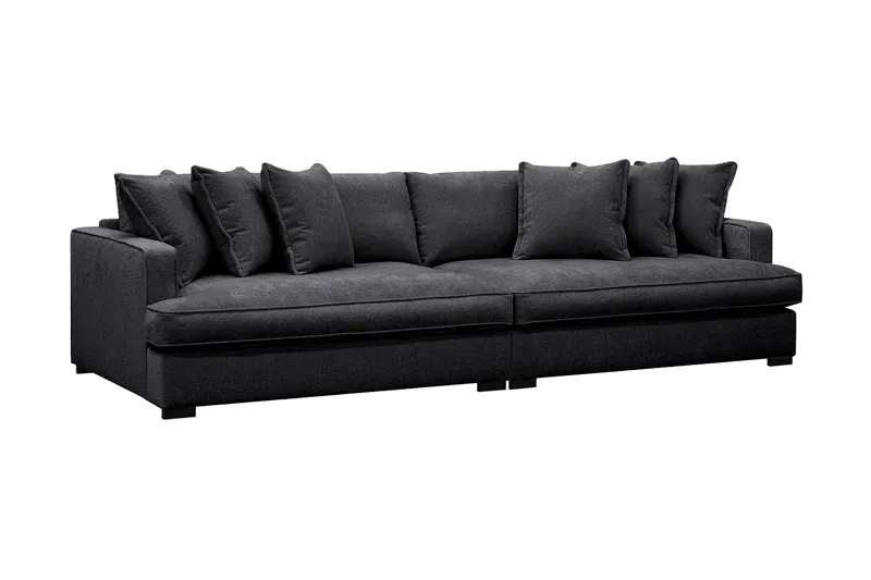 Rossita Lyx 4-personers Ekstra Dyb Sofa i Chenille - Sort - Møbler - Sofaer - 4 personers sofa
