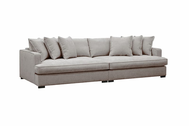 Rossita Lyx 4-personers Ekstra Dyb Sofa i Chenille - Grå / Brun - Møbler - Sofaer - 4 personers sofa