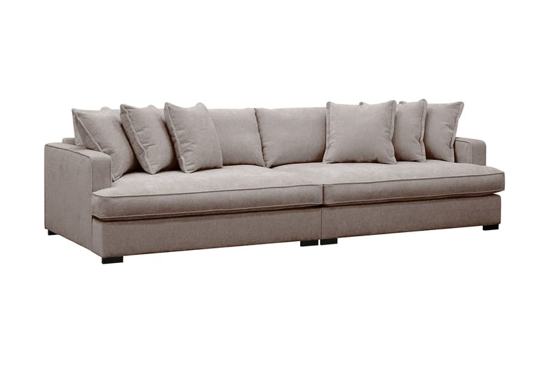 Rossita Lyx 4-personers Ekstra Dyb Sofa i Chenille - Grå / Brun - Møbler - Sofaer - 4 personers sofa