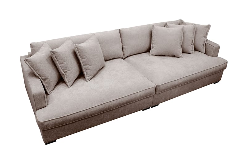 Rossita Lyx 4-personers Ekstra Dyb Sofa i Chenille - Grå / Brun - Møbler - Sofaer - 4 personers sofa
