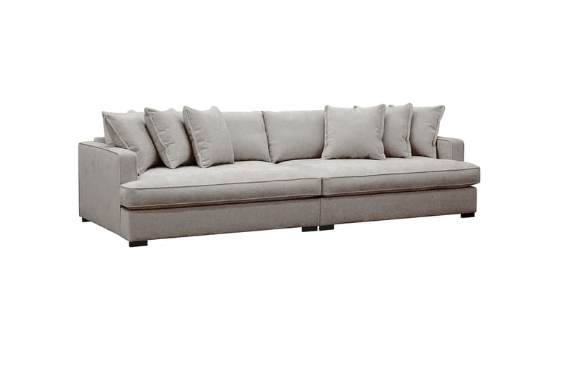 Rossita Lyx 4-personers Ekstra Dyb Sofa i Chenille - Grå / Brun - Møbler - Sofaer - 4 personers sofa