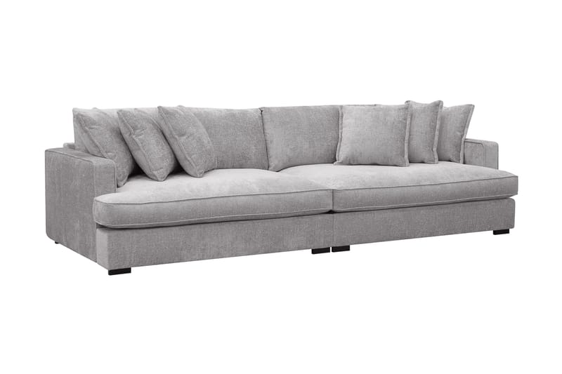 Rossita Lyx 4-personers Ekstra Dyb Sofa i Chenille - Grå - Møbler - Sofaer - 4 personers sofa