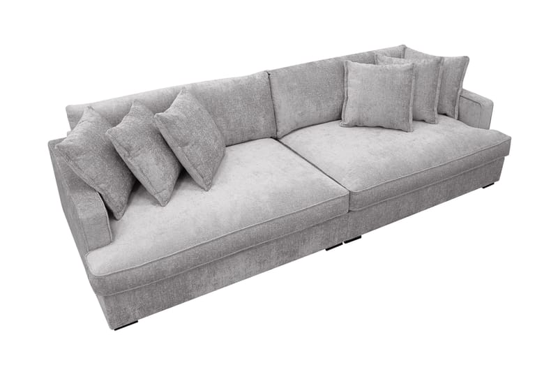 Rossita Lyx 4-personers Ekstra Dyb Sofa i Chenille - Grå - Møbler - Sofaer - 4 personers sofa