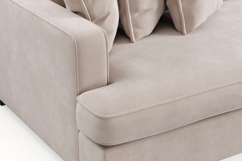 Rossita Lyx 4-personers Ekstra Dyb Sofa i Fløjl - Beige - Møbler - Sofaer - Velour sofaer