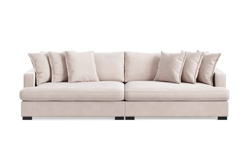 Rossita Lyx 4-personers Ekstra Dyb Sofa i Fløjl - Beige - Møbler - Sofaer - Velour sofaer