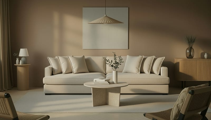 Rossita Lyx 4-personers Ekstra Dyb Sofa i Chenille - Beige - Møbler - Sofaer - 4 personers sofa