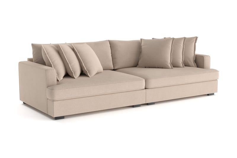 Rossita Lyx 4-personers Ekstra Dyb Sofa i Stof - Beige - Møbler - Sofaer - 4 personers sofa