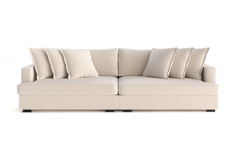 Rossita Lyx 4-personers Ekstra Dyb Sofa i Jernbanefløjl - Beige - Møbler - Sofaer - 4 personers sofa