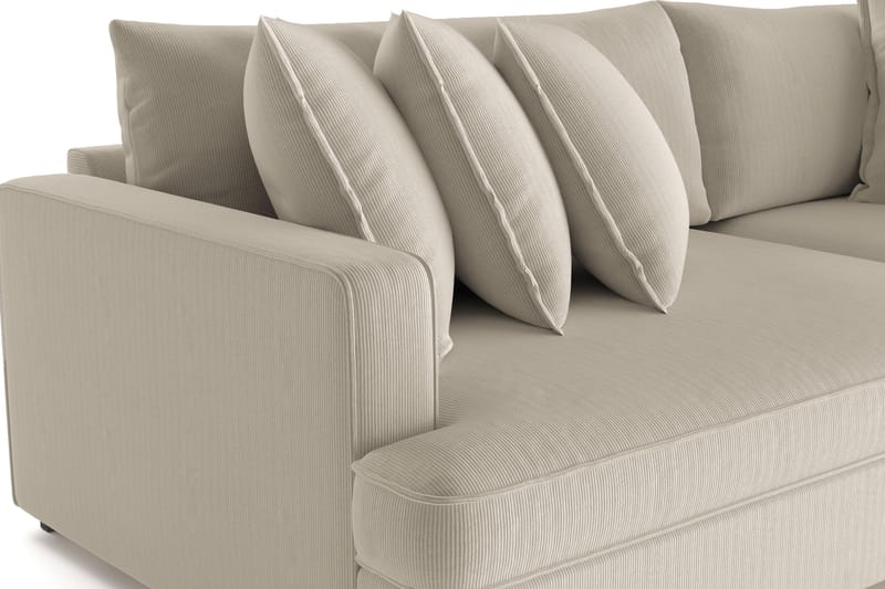 Rossita Lyx 4-personers Ekstra Dyb Sofa i Jernbanefløjl - Greige - Møbler - Sofaer - 4 personers sofa