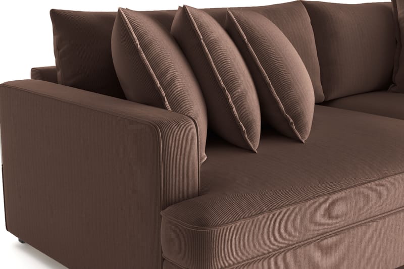 Rossita Lyx 4-personers Ekstra Dyb Sofa i Jernbanefløjl - Brun - Møbler - Sofaer - 4 personers sofa