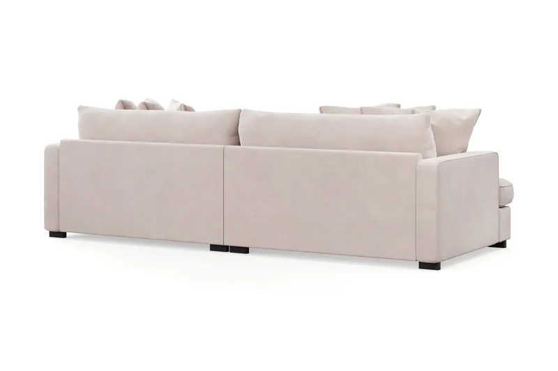 Rossita Lyx 4-personers Ekstra Dyb Sofa i Fløjl - Beige - Møbler - Sofaer - Velour sofaer