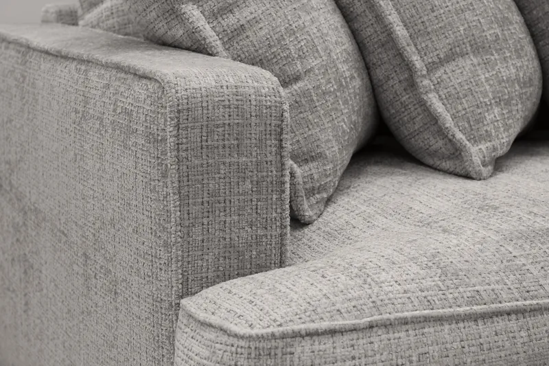 Rossita Lyx 4-personers Ekstra Dyb Sofa i Chenille - Lysegrå - Møbler - Sofaer - 4 personers sofa