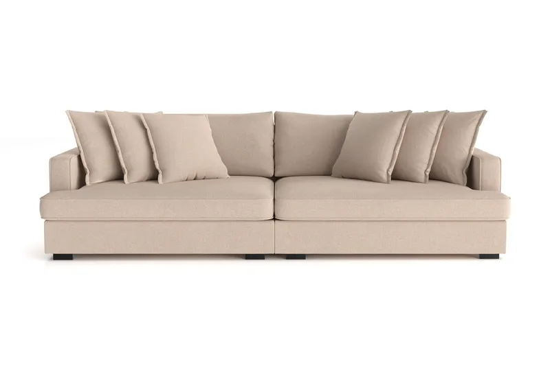 Rossita Lyx 4-personers Ekstra Dyb Sofa i Stof - Beige - Møbler - Sofaer - 4 personers sofa