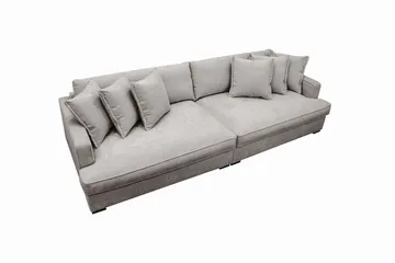 Rossita Lyx 4-personers Ekstra Dyb Sofa i Chenille - Trenza 08, Grå/Brun Chenille - Møbler - Sofaer - 4 personers sofa