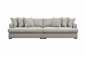 Rossita Lyx 4-personers Ekstra Dyb Sofa i Chenille - Trenza 08, Grå/Brun Chenille - Møbler - Sofaer - 4 personers sofa