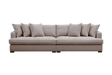 Rossita Lyx 4-personers Ekstra Dyb Sofa i Chenille - Trenza 08, Grå/Brun Chenille - Møbler - Sofaer - 4 personers sofa