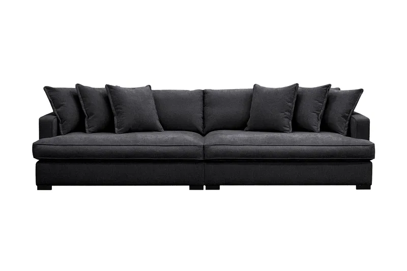 Rossita Lyx 4-personers Ekstra Dyb Sofa i Chenille, Sort