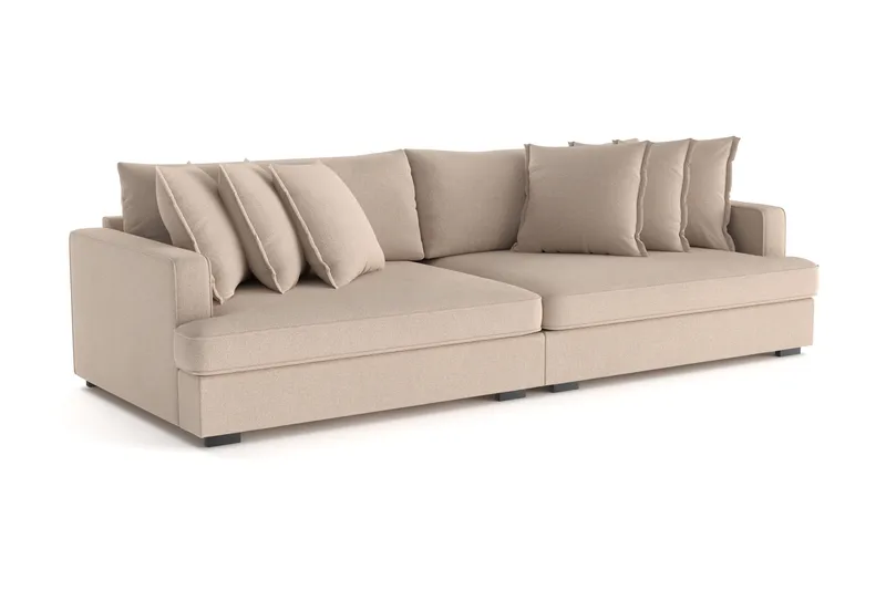 Rossita Lyx 4-personers Ekstra Dyb Sofa i Stof - Beige - Møbler - Sofaer - 4 personers sofa