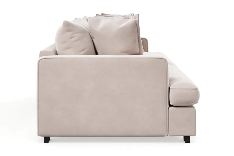 Rossita Lyx 4-personers Ekstra Dyb Sofa i Fløjl - Beige - Møbler - Sofaer - Velour sofaer
