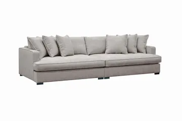 Rossita Lyx 4-personers Ekstra Dyb Sofa i Chenille - Trenza 08, Grå/Brun Chenille - Møbler - Sofaer - 4 personers sofa