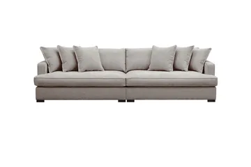 Rossita Lyx 4-personers Ekstra Dyb Sofa i Chenille - Trenza 08, Grå/Brun Chenille - Møbler - Sofaer - 4 personers sofa
