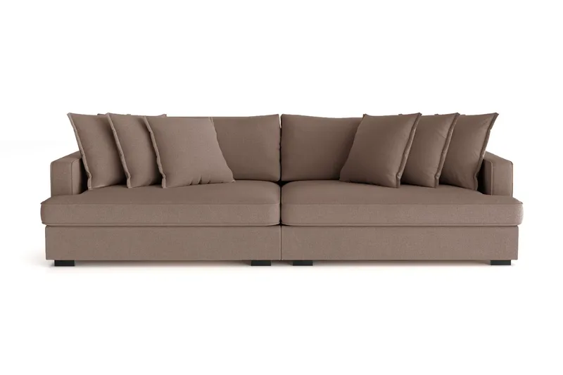 Rossita Lyx 4-personers Ekstra Dyb Sofa i Stof, Brun