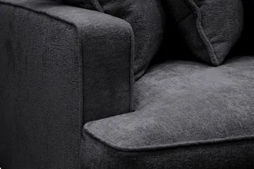 Rossita Lyx 4-personers Ekstra Dyb Sofa i Chenille - Trenza 01, Sort Chenille - Møbler - Sofaer - 4 personers sofa